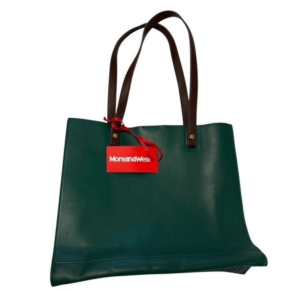 NWT MONTANA WEST KELLY GREEN LARGE‎ TOTE BAG COLLEGE WORK